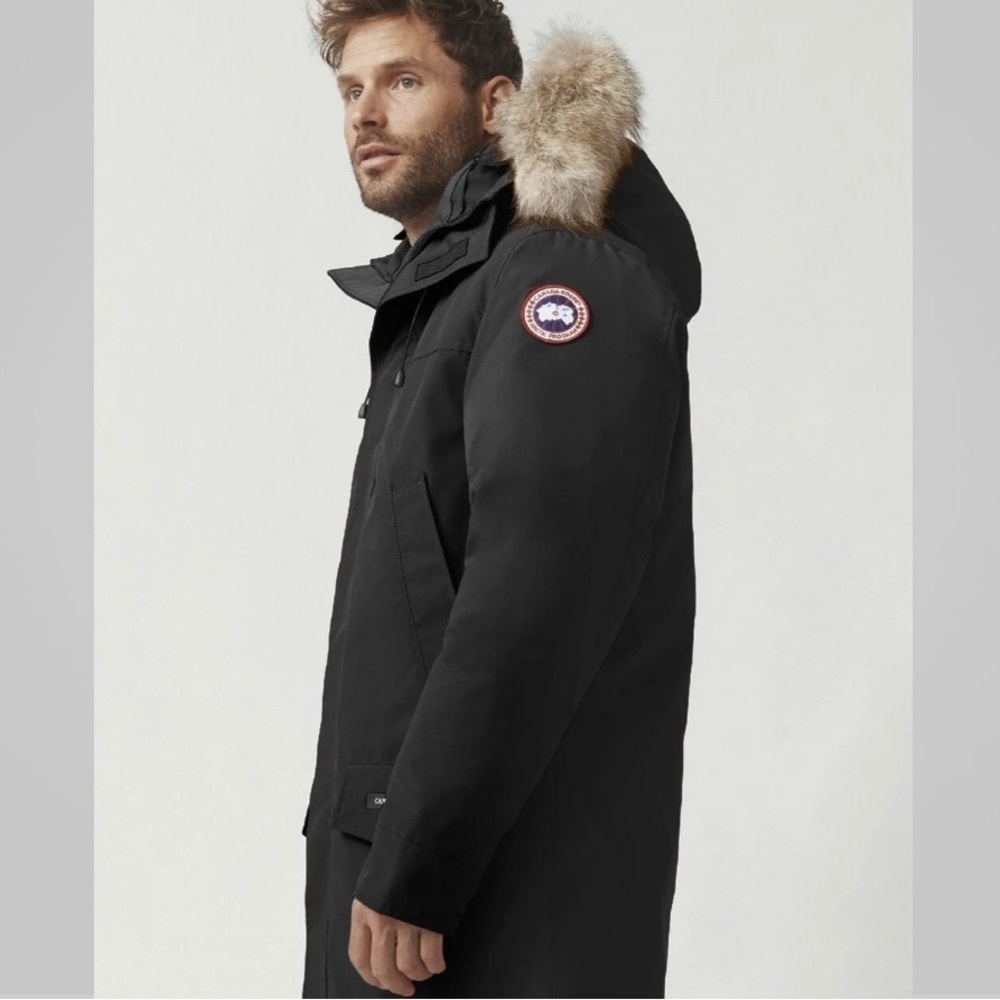 CANADA GOOSE Langford Heritage Men's Black Parka with Fur Hood